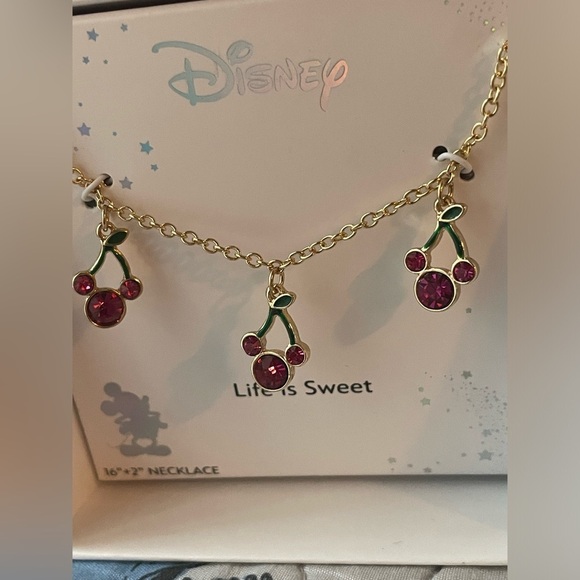 Disney Cherry Charm Necklace, Minnie mouse necklace,women’s necklace. - Picture 3 of 16